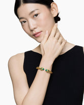 Renaissance® Cablespira Bracelet in 18K Yellow Gold with Malachite and Tsavorites, 9mm